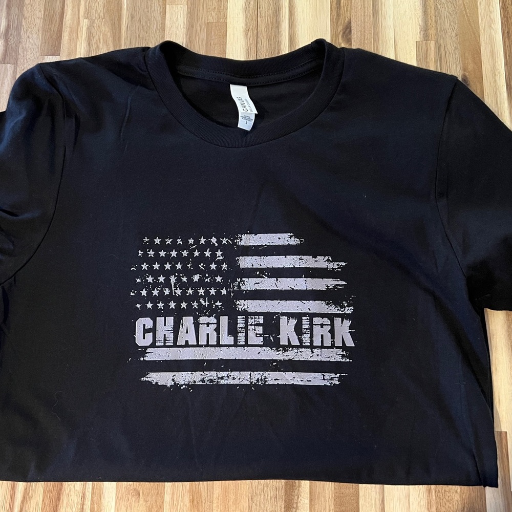 Charlie Kirk American Flag T-shirt